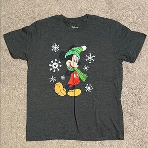 Disney Kids Charcoal Mickey Mouse Snowflake Tee